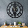 Wallity Gear XL Reloj de pared decorativo de metal Negro